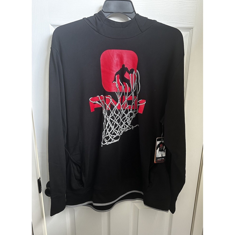 Mens Black Size Large And1 Basketball Hoodie Pullover Long Sleeves Bank Shot New